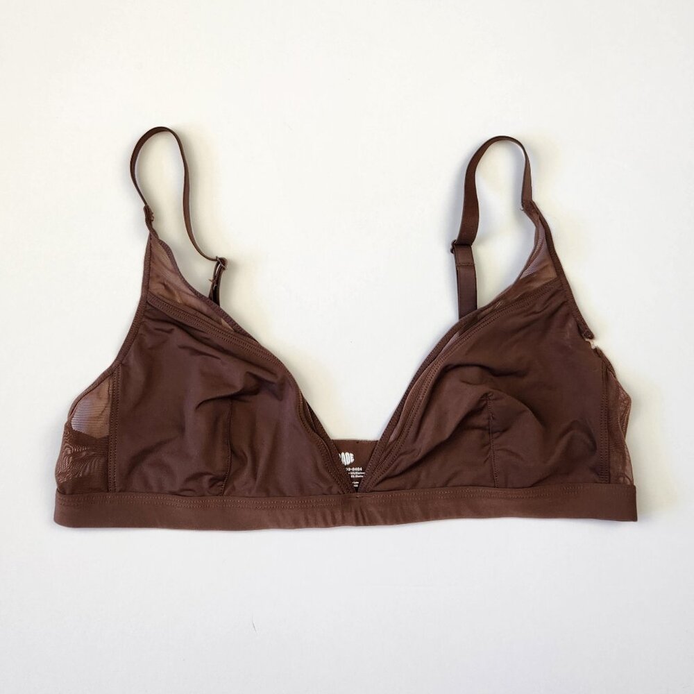 Parade Triangle Soft Mesh Bralette Brown sz M *FLAWED*